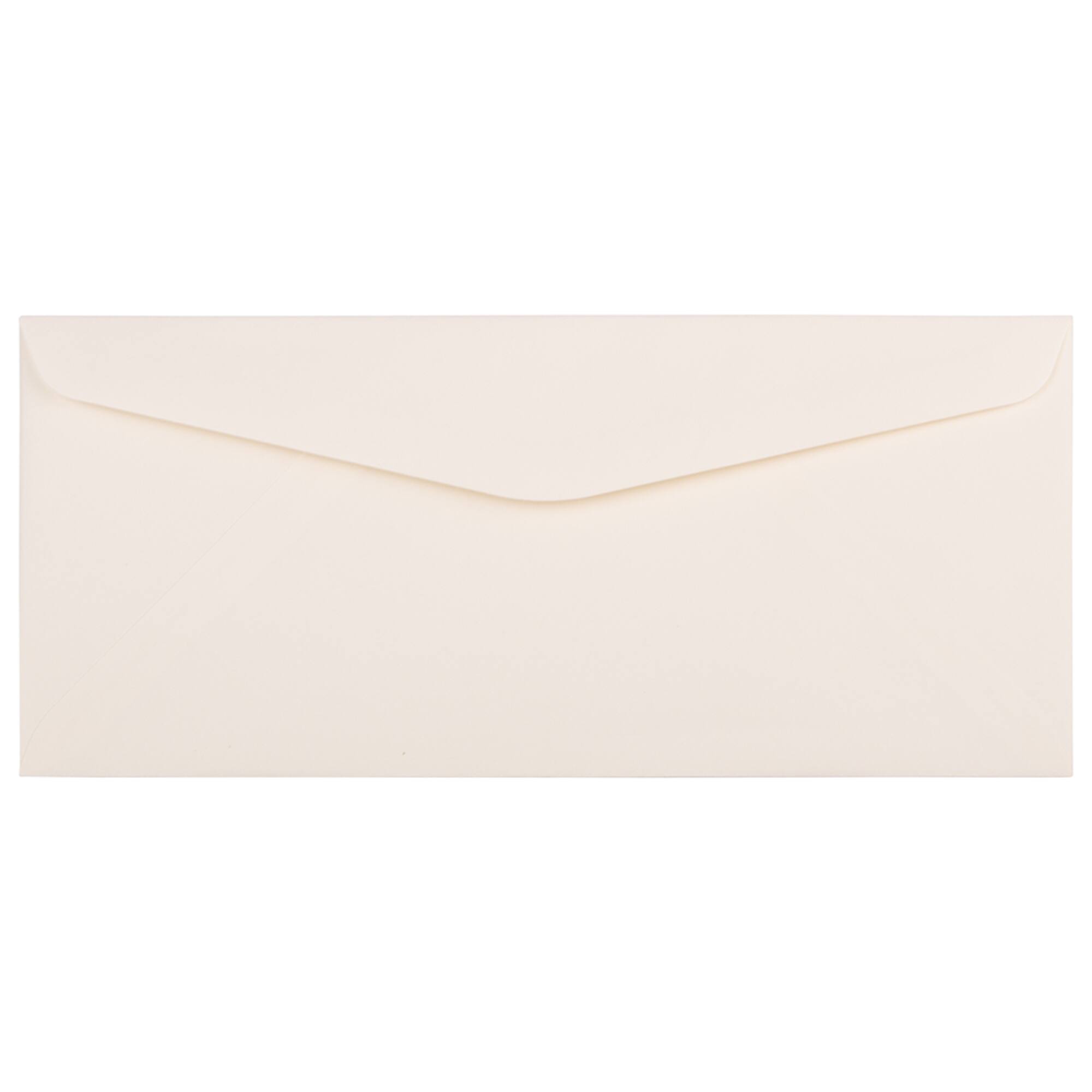 JAM Paper 4.12" x 9.5" Natural White Linen Strathmore Business Envelopes, 50ct.
